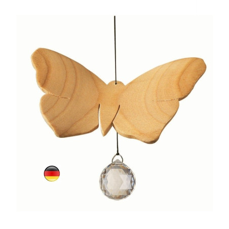 Mobile papillon, cristal et bois noble sternengasse