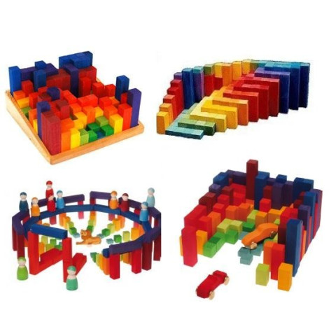 Escalier, 100 cubes à compter, jeu en bois Grimms