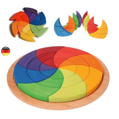 Puzzle cercle de Goethe, mandala des couleurs géant 3D en bois, Grimm's