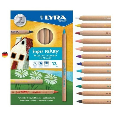 Crayons de couleur super ferby, grande qualité  en bois de Lyra