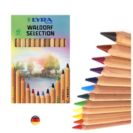 Crayons de couleur waldorf, en bois Lyra