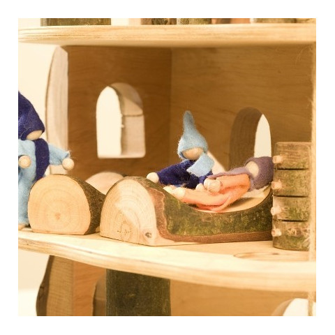 Meubles pour maison des  lutins : la chambre, jouet en bois steiner waldorf de magic wood