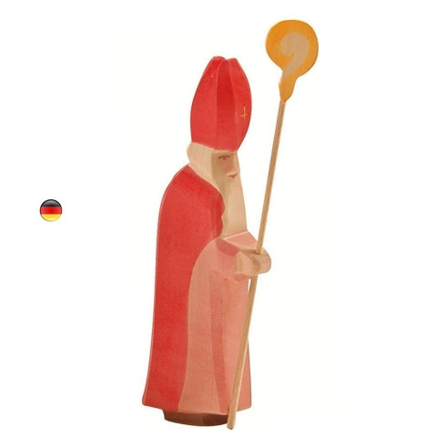 Saint Nicolas, figurine jouet en bois steiner waldorf de Ostheimer