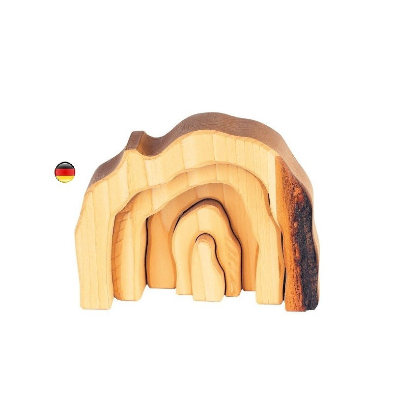 Grotte gigogne, étable en bois avec écorce, jouet de Gluckskafer
