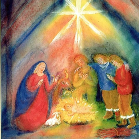 Les bergers de Noël, livre illustré pour enfants, waldorf steiner de Rebecca terniak, la lyre d'alizé
