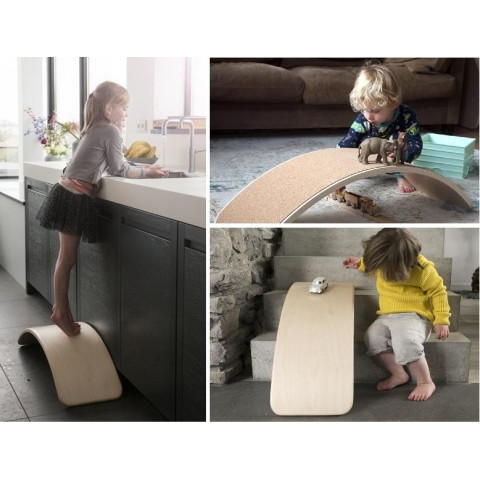 Wobbel, jeu equilibre et motricité, balance rocker board pour enfant et adulte steiner waldorf 