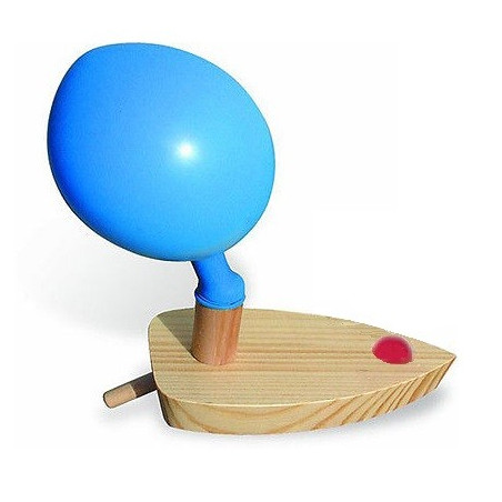 Bateau à ballon, propulsion à air, jouet en bois pour le bain et la mer, steiner waldof et montessori de nic Goki