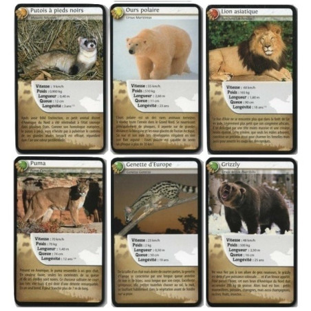 Défis nature Carnivores, jeu de cartes instructif et amusant sur la nature et les animaux sauvages de Bioviva france