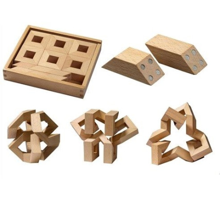MathMaker, puzzle magnetique, jeu de construction 3D geométrique en bois Math maker