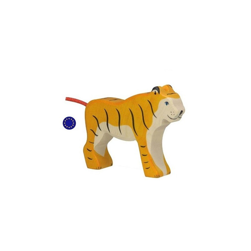 Figurine tigre, animal jouet en bois steiner waldorf et montessori de Holztiger