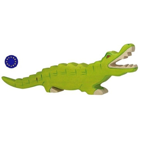 Figurine crocodile, animal jouet en bois steiner waldorf montessori  Holztiger