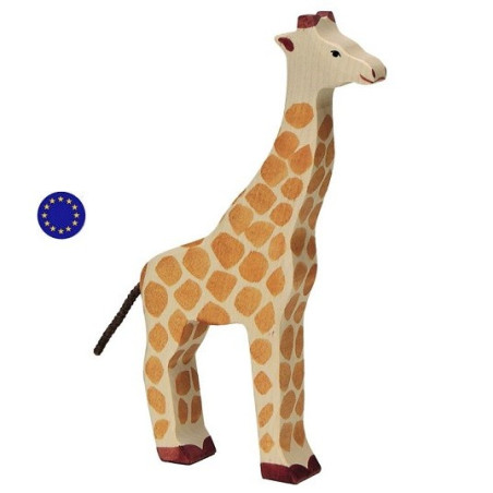 Figurine Girafe, animal jouet en bois steiner waldorf et montessori Holztiger