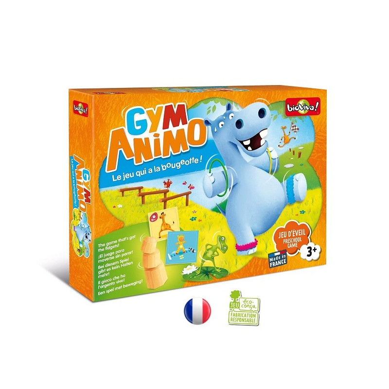 Gym'Animo, jeu de motricité et défis pour petits, jouete ecologique et ethique français de Bioviva