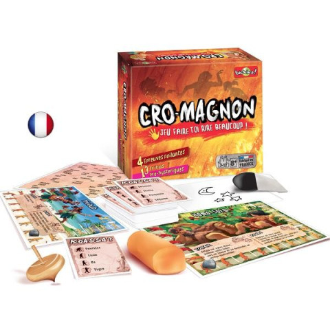 Cro-Magnon, jeu d'ambiance hilarant, défi, devinettes au temps des cavernes, dès 8 ans de Bioviva