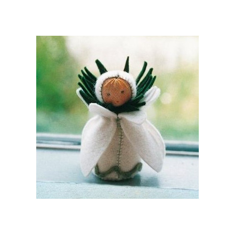 kit poupée perce-neige,, en feutrine pour table de saison steiner waldorf, de witte engel