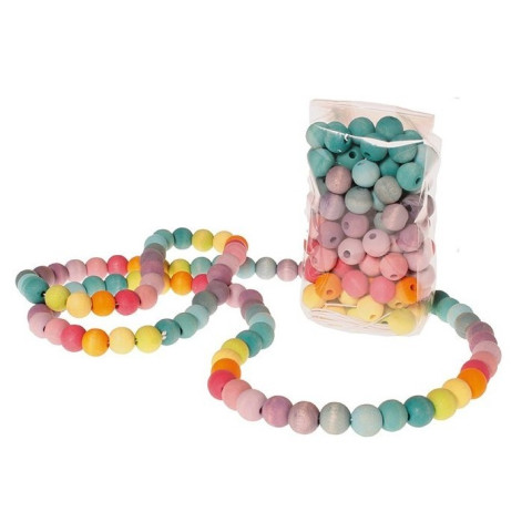120 perles pastel en bois à enfiler, 10 mm jouet en bois ethique Grimm's
