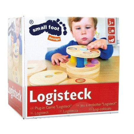 Logisteck, jeu de reflexion à emboiter , premier casse tête jouet en bois legler
