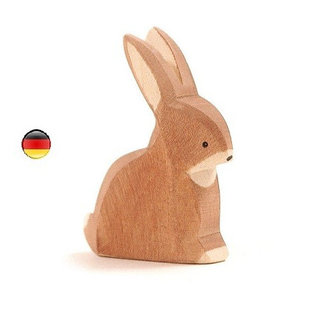Figurine lapin assis en bois Ostheimer