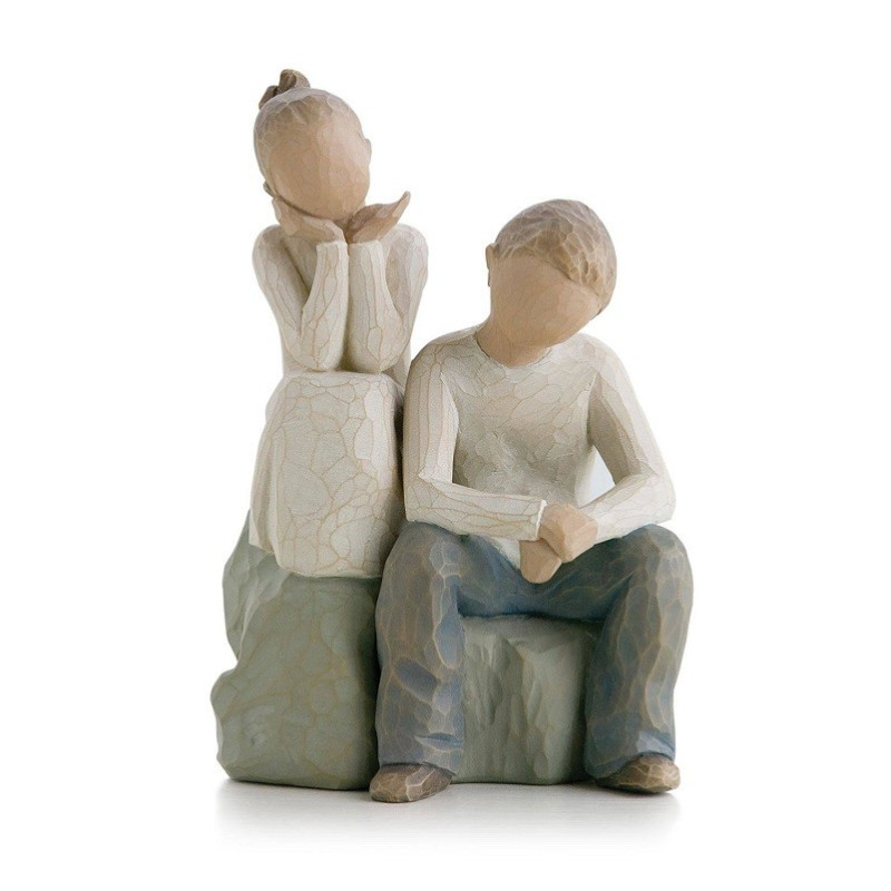 brother and sister, frere et soeur fratrie pour famille de figurine Willow Tree