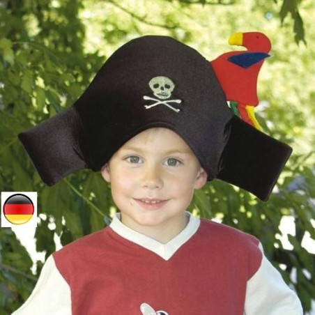 chapeau costume de pirate avec cache oeil en tissu pour deguisement enfant, bartl