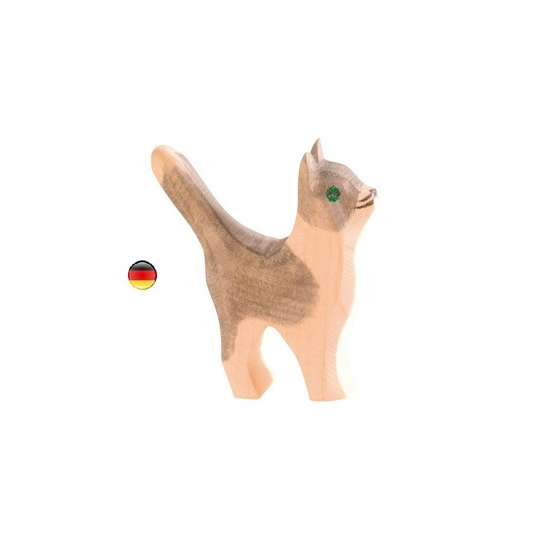 Figurine chat debout, jouet en bois ecologique steiner waldorf de  Ostheimer