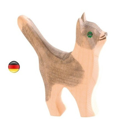 Figurine chat debout, jouet en bois ecologique steiner waldorf de  Ostheimer