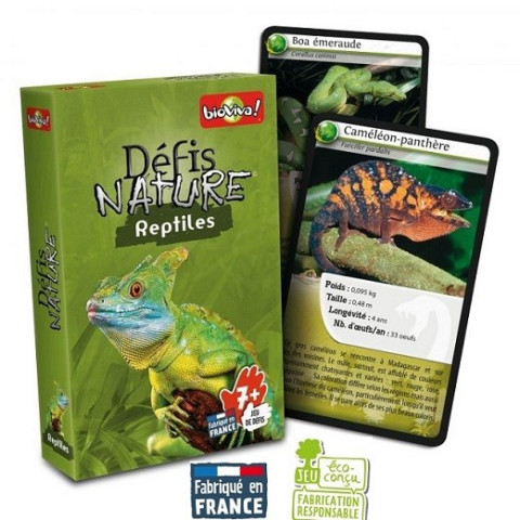 Défis nature Reptiles, jeu de cartes bioviva