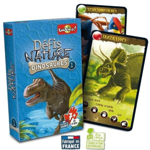 Défis nature Dinosaures 1, jeu de cartes bioviva