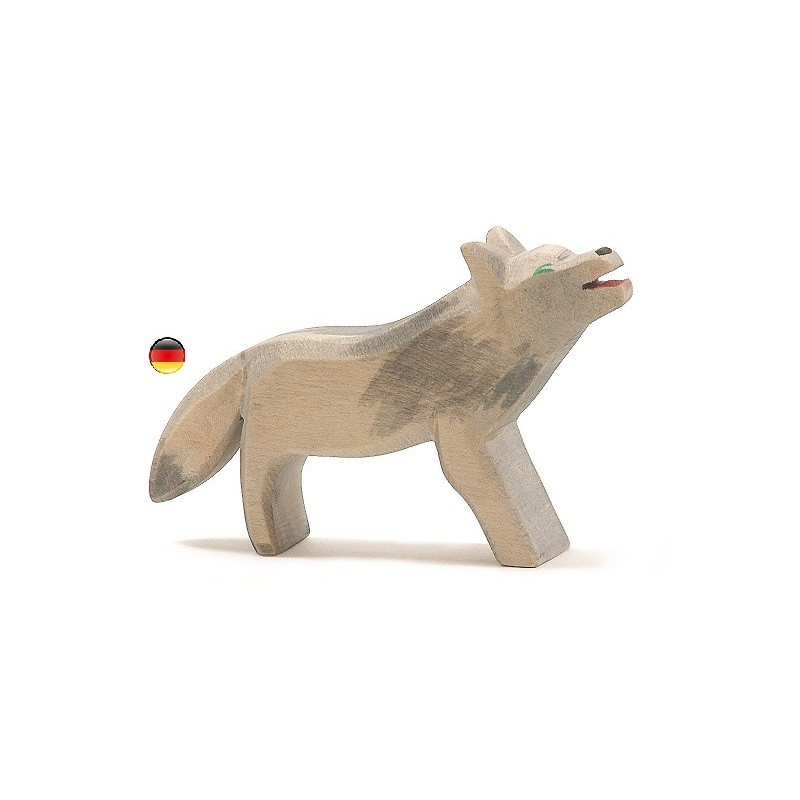 Loup, figurine en bois Animaux de la foret, jouet en bois Ostheimer