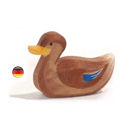Figurine canard nageant, cane animal, jouet en bois waldorf de Ostheimer