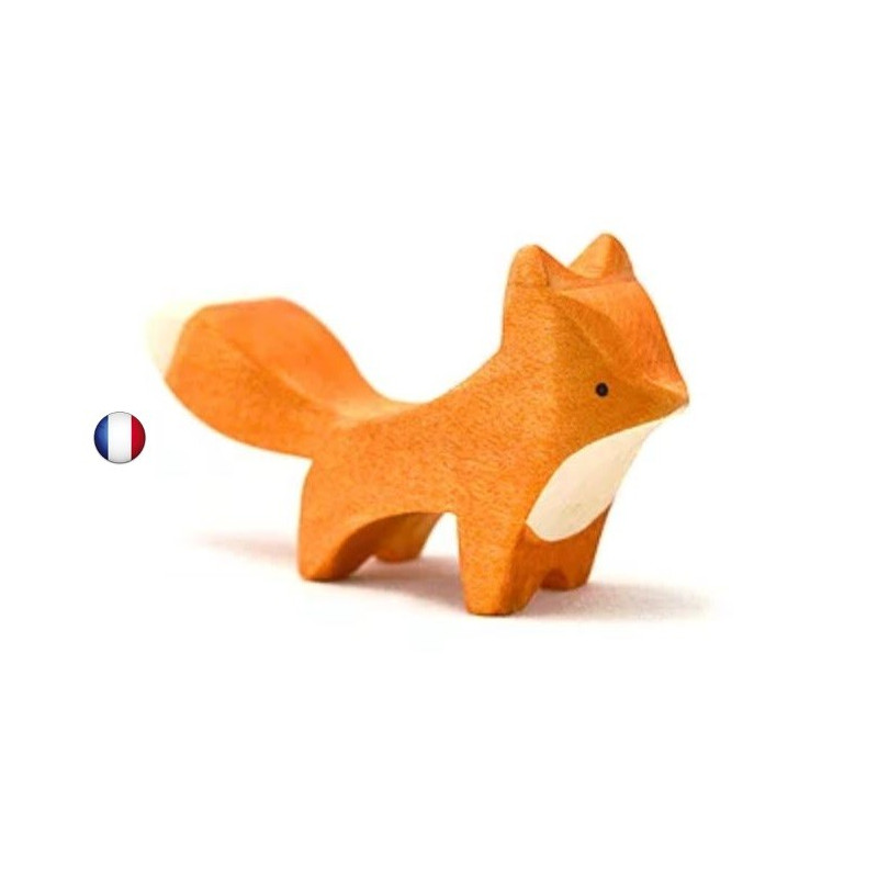 Figurine renard, animal en bois steiner waldorf de brin d'ours