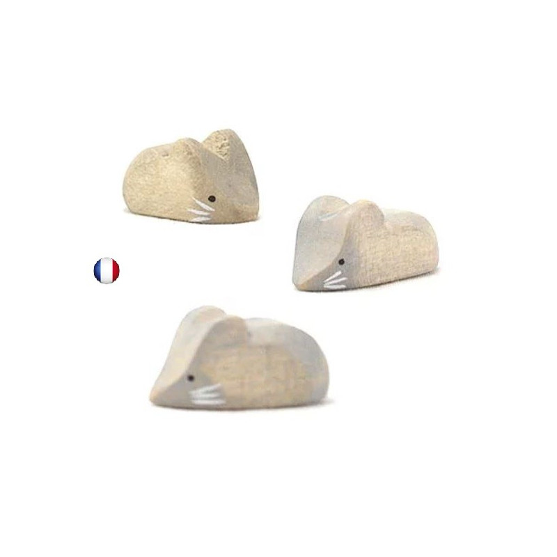 Figurine souris jouet en bois steiner waldorf de brin d'ours
