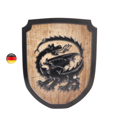 Bouclier dragon en bois, jouet ecologique holzspielerei bartl