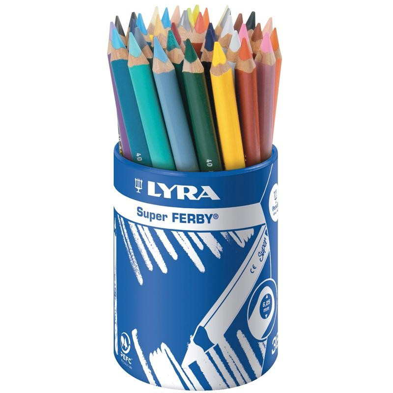 36 crayons de couleur Superferby de lyra, triangulaires mine large solide et aux couleurs lumineuses