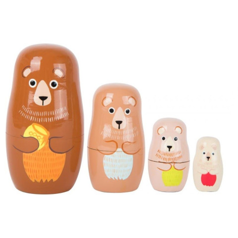 famille ours gigogne, poupée russe matrioschka, jouet en bois de legler