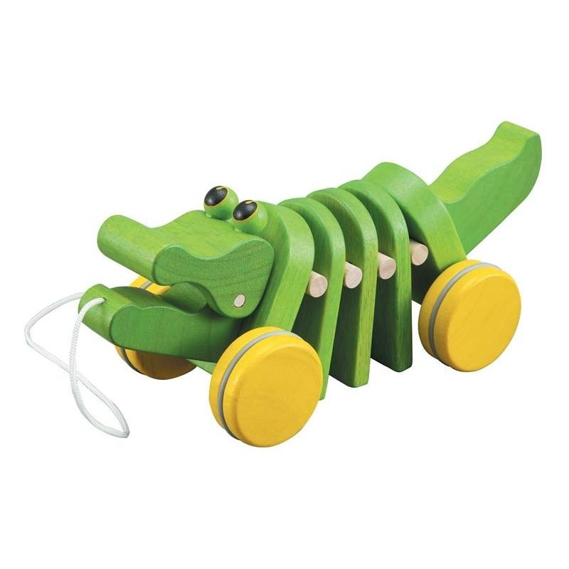 Alligator à tirer, crocodile jouet en bois Plan toys