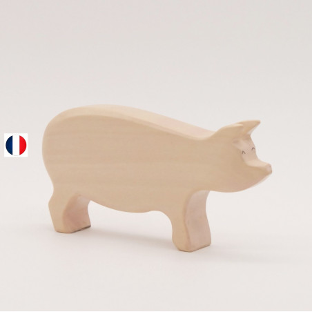 caneton jaune figurine en bois, jouet écologique et éthique France de atelier des petits bouts de bois