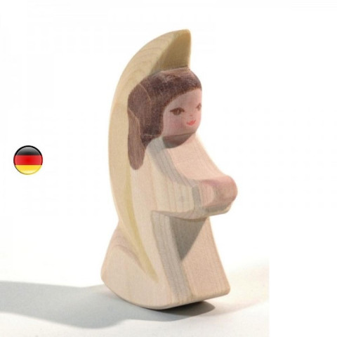 Ange à bascule blanc, figurine en bois noel Ostheimer