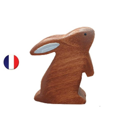 Figurine lapin brun debout, brin d'ours