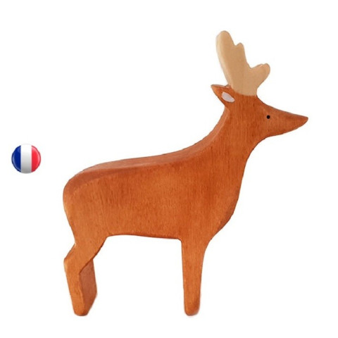 Figurine Cerf, jouet en bois steiner waldorf ecologique et ethique, france de Brin d'ours