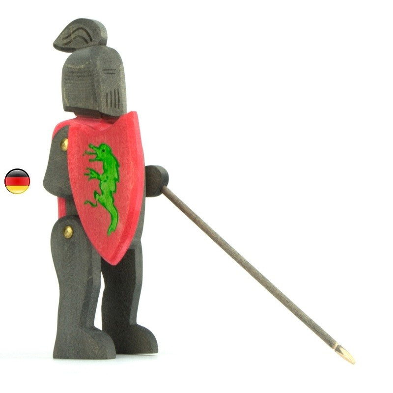 Chevalier noir figurine en bois pour le chateau, jouet en bois waldorf steiner de ostheimer