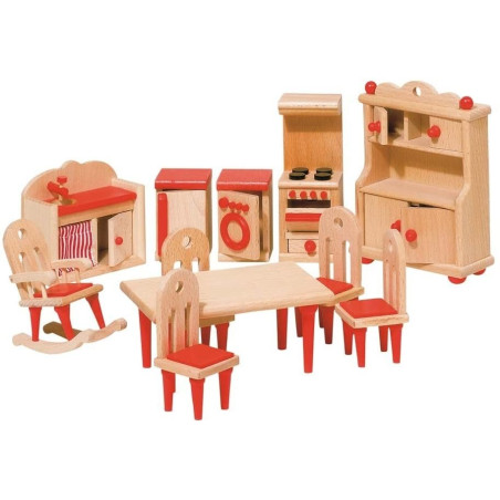 Meubles pour maison de poupée : la cuisine, jouet en bois steiner waldorf de goki