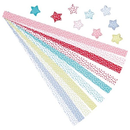 lucky star, kit origami pour creer etoiles porte bonheur en papier, de goki