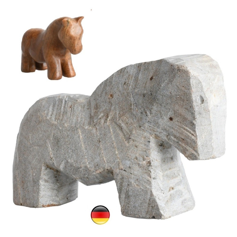 Kit sculpture enfant en pierre à savon : mdele poney en steatite pierre ollaire corvus