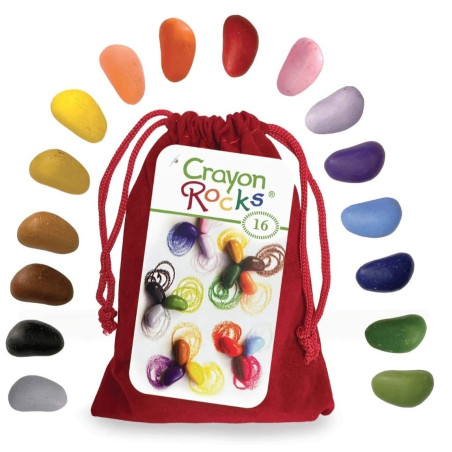 Crayon Rocks, 16 cailloux colorés de cire vegetale pour coloriage naturel et vegetal
