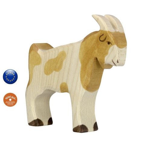 Figurine bouc, animal jouet en bois steiner waldorf et montessori  Holztiger