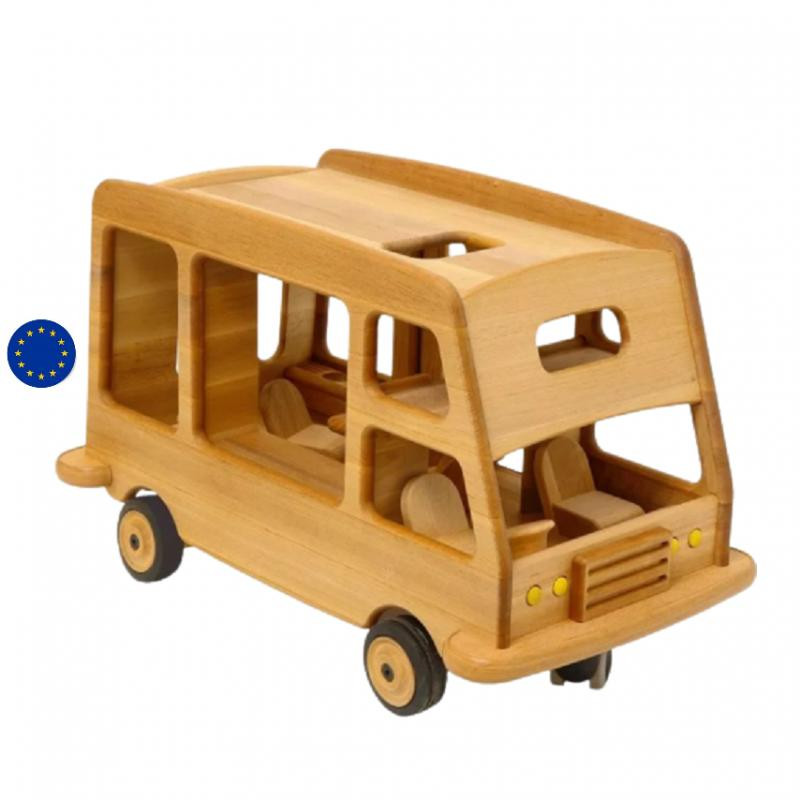 camping car en bois, camper mini poupées, jouet en bois ecologique et ethique de drewart