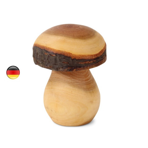 champignon en bois, à offrir, pour deco et table de saison steiner waldorf de waldfabrik