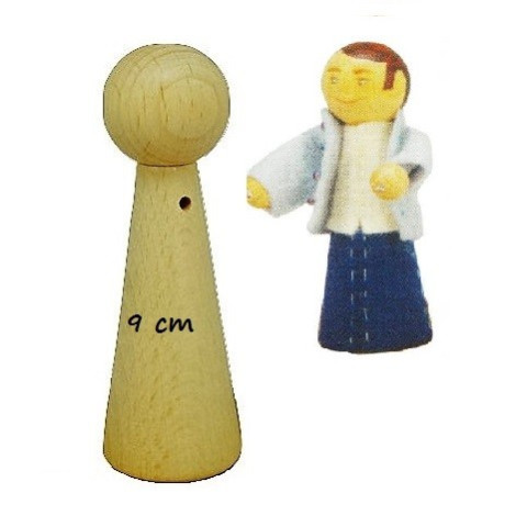 Pion poupée, peg doll en bois à decorer, 9cm