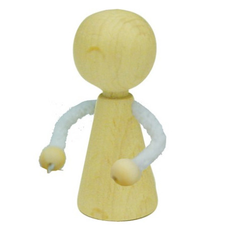 Pion poupée en bois, peg doll à decorer, 5cm